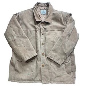 Ash Creek Trading Mens 2XL Suede Leather Jacket 2XL‎ Tan Quilted Lined Button Up